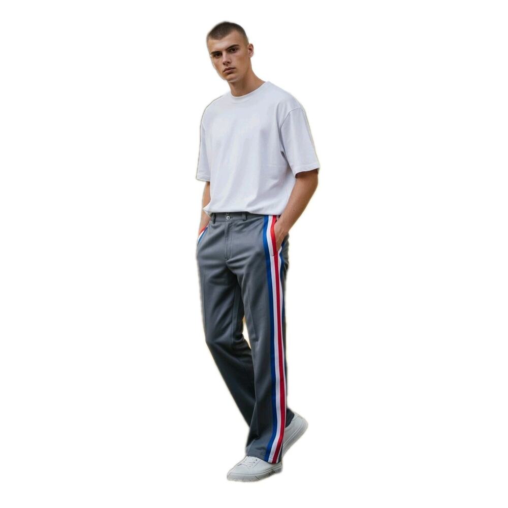 Vintage Stripes USA American Baseball‎ Pants 38 Red White Blue Sport Golf Event